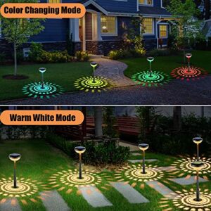 Elemy Solar Path Lights Color Changing/Warm White Solar Lights Outdoor Waterproof Solar Powered Garden Lights Path Lights for Garden Pathway Yard(6 Pcs)