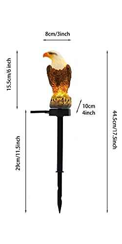 CHUANGFENG Eagle Figurine Garden Solar Stake Light Solar Eagle Lights Outdoor Decorative Bright Light Eagle Statue for Garden, Lawn,Patio,Yard Decoration