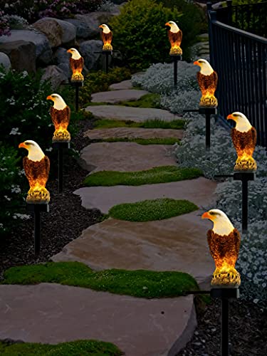 CHUANGFENG Eagle Figurine Garden Solar Stake Light Solar Eagle Lights Outdoor Decorative Bright Light Eagle Statue for Garden, Lawn,Patio,Yard Decoration