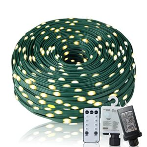 honadar christmas rope lights,1000led/328ft outdoor decorative string strobe with 8 modes/remote/ip67 waterproof/timer/memory function for xmas holiday/wedding/party/diy/garden/patio/atmosphere decor