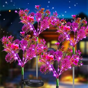 neporal solar lights outdoor garden decorative, 4 pack solar powered phalaenopsis flower lights design, solar light outdoor waterproof ip65, solar garden decorations – gardening gifts for women