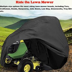 Skyour Lawn Mower Cover Waterproof Garden Ride-On Tractor Cover Outdoor Storage Dust Snow Rip-resistant Riding Lawn Mower Protector Covers (M: 69x43x43in)