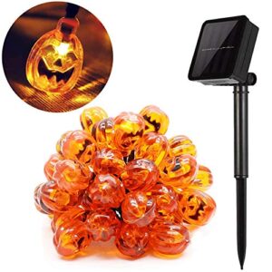 Hann Solar String Lights, 30 LEDs Pumpkin Waterproof Outdoor Halloween String Lights Solar Powered Globe Fairy String Lights for Garden, Yard, Home, Landscape,Christmas Party (1 Pack)