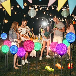 Solar Garden Lights Outdoor, Upgraded Magic Globe Powered Garden Light, Multi-Color Changing LED Solar Stake Lights for Patio Backyard Pathway Party Decoration (2 PCS)
