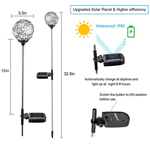 Solar Garden Lights Outdoor, Upgraded Magic Globe Powered Garden Light, Multi-Color Changing LED Solar Stake Lights for Patio Backyard Pathway Party Decoration (2 PCS)