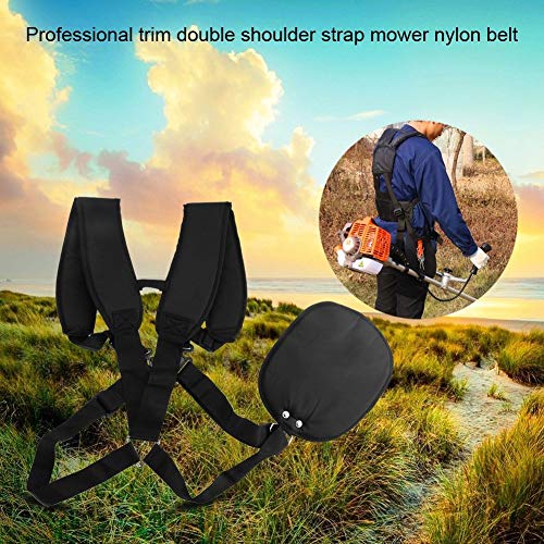 Yosoo Adjustable Trimmer Shoulder Strap Double Shoulder Harness Strap Garden Brush Cutter Lawn Mower Nylon Belt Black