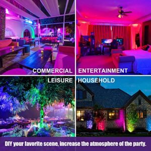 Indmird 50W UV+RGB Lights, Color Changing Lights, Black Light for Glow Party, RGB Flood Light, with Switch and Remote, for Garden Lighting, Stage Lighting, Holiday Parties, Aquariums, Halloween