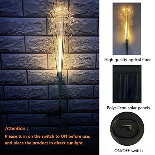 Outdoor Garden Lights,2 Pack Solar Powered Garden Lamps for Ground Lawn Patio Yard Solar Reed Garden Lights Waterproof Warm White Solar Powered Garden Light