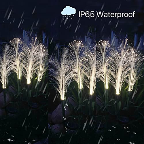 Outdoor Garden Lights,2 Pack Solar Powered Garden Lamps for Ground Lawn Patio Yard Solar Reed Garden Lights Waterproof Warm White Solar Powered Garden Light