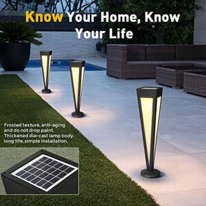 MVBT Modern Outdoor Solar Pathway Light, LED Garden Waterproof Landscape Lighting for Path Lawn Patio Courtyard Driveway Sidewalk Walkway Decoration with 2 Different Bases