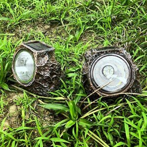 EiGreen Solar Garden Rock Lights Outdoor, 2 Pack 10 LED Waterproof Solar Powered Rock Light， Outdoor Landscaping Spotlights, for Indoor and Outdoor Decoration