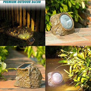 EiGreen Solar Garden Rock Lights Outdoor, 2 Pack 10 LED Waterproof Solar Powered Rock Light， Outdoor Landscaping Spotlights, for Indoor and Outdoor Decoration