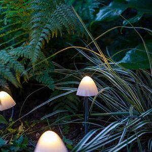 Lights4fun, Inc. Set of 12 Solar Powered Mini Mushroom Toadstool LED Outdoor Waterproof Garden Pathway Landscape Lights