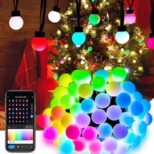 hegangniu smart globe christmas lights outdoor 30ft 26 led, smart voice & wifi app controlled,waterproof color changing string lights for yard,garden,wedding,holiday party,valentine’s day decorations