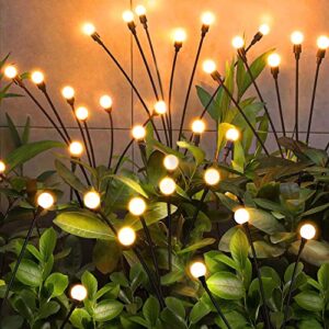 nbqq solar garden lights,solar firefly lights,2 pack 16 heads solar swaying lights outdoor decorative,sway by wind, high flexibility iron wire & heavy bulb base,yard patio pathway lawn decoration