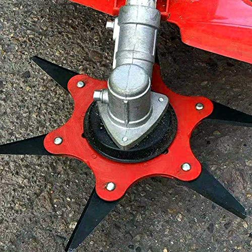 Automotor Outdoor Trimmer Head 6 Steel Razor Blade Trimmer Replacement 65Mn Lawn Mower Head Accessories Garden Lawn Mower Weed Brush Cutter with Adapter