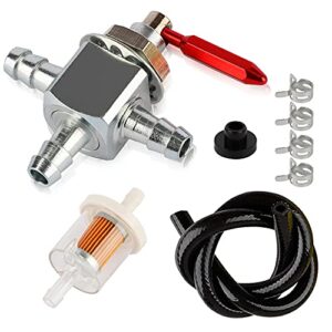 HUSWELL Two-Way 1/4" Fuel Shut Off Valve for Exmark Hustler 1-633347 745059 Scag 482212 with Fuel Line