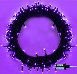 outdoor christmas string lights, 320 led 35m/115ft indoor waterproof 8 modes fairy twinkle lights end-to-end plug in, for christmas tree garden wedding party home patio lawn decoration (purple)