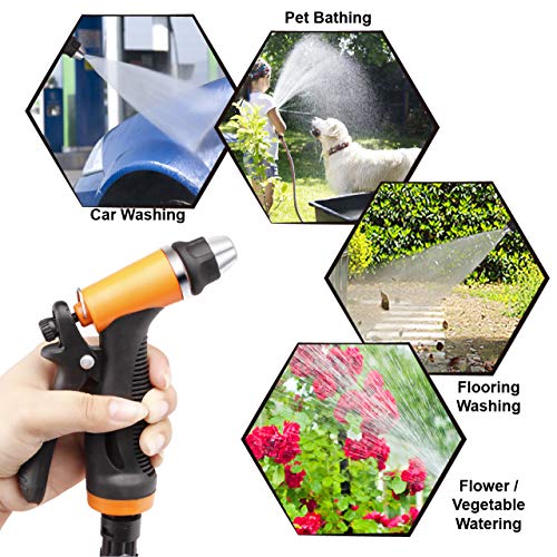 Bang4buck Portable Intelligent Electric Pressure Washer Pump 100W 160 PSI 12V Portable Pressure Powerful Washing Kit with 21.3 Feet PVC Hose for Home, Car, Garden, Projects(100 W-Black Hose)