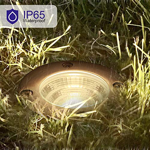 AXOTEXE Landscape Lights, Outdoor LED Well Light Low Voltage 12V 24V, 5W Warm White 3000K Garden In Ground Lights for Deck, Step,Pathway, Driveway 4-Pack(with Wire Connectors)