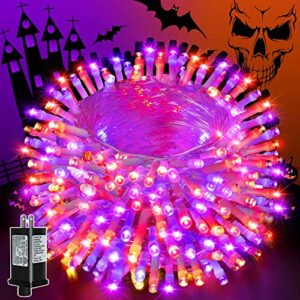 ollny halloween lights outdoor 240led 80ft – orange and purple string lights – 8 modes ip44 waterproof ul588 timer memory plug in for party garden yard patio tree fence indoor halloween decorations