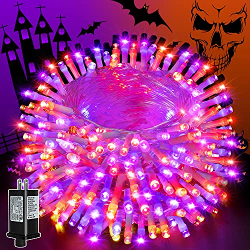 Ollny Halloween Lights Outdoor 240LED 80FT - Orange and Purple String Lights - 8 Modes IP44 Waterproof UL588 Timer Memory Plug in for Party Garden Yard Patio Tree Fence Indoor Halloween Decorations