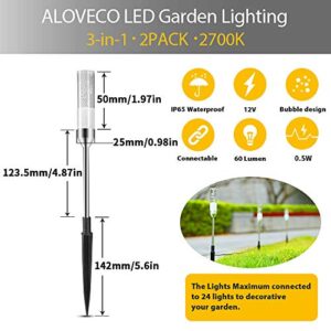 ALOVECO 3 Pack Extension Bubble LED Path Garden Lights Without Transformer for Yard, Pathway, Walkway (Warm White)