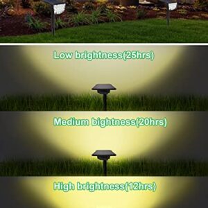 COCOMOX Solar Spot Lights Outdoor, Warm White Solar Lights Outdoor Waterproof, IP67 Solar Powered Garden Lights Landscape Lighting Dusk-to-Dawn 3 Modes Spotlight for Yard Driveway Flag 2 Pack