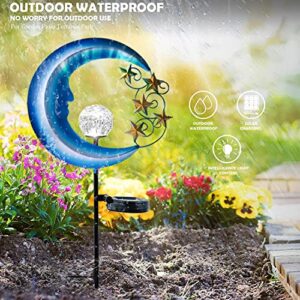 Solar Outdoor Lights Garden Decor - Waterproof Moon Decor Solar Powered Patio Decor Pathway Landscape, Garden Stakes Decorative Solar Lights