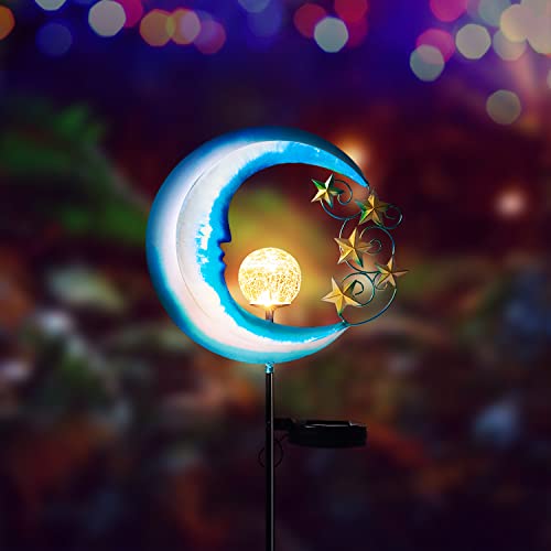 Solar Outdoor Lights Garden Decor - Waterproof Moon Decor Solar Powered Patio Decor Pathway Landscape, Garden Stakes Decorative Solar Lights