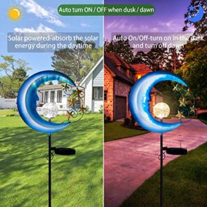 Solar Outdoor Lights Garden Decor - Waterproof Moon Decor Solar Powered Patio Decor Pathway Landscape, Garden Stakes Decorative Solar Lights