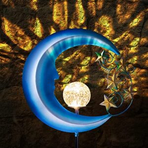 Solar Outdoor Lights Garden Decor - Waterproof Moon Decor Solar Powered Patio Decor Pathway Landscape, Garden Stakes Decorative Solar Lights