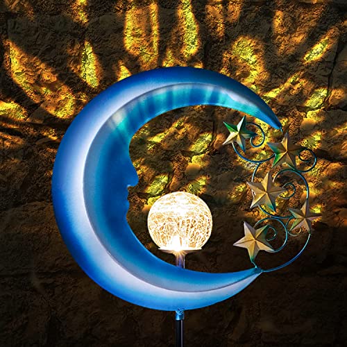 Solar Outdoor Lights Garden Decor - Waterproof Moon Decor Solar Powered Patio Decor Pathway Landscape, Garden Stakes Decorative Solar Lights