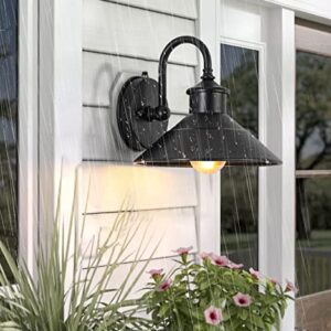 JOESA Dusk to Dawn Classic Outdoor Barn Light Fixture, Outdoor Waterproof and Rust Resistant Gooseneck Barn Lights, E26 Front Porch Lights for House, Garage, Garden