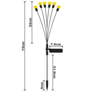 Solar Lights Outdoor Waterproof, 2 Pcs Solar Garden Lights Firefly Lights Solar Outdoor Solar Pathway Lights - Outdoor Solar Lights for Yard Christmas Garden Lights Solar Powered Waterproof