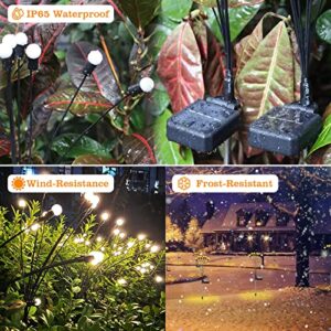 Solar Lights Outdoor Waterproof, 2 Pcs Solar Garden Lights Firefly Lights Solar Outdoor Solar Pathway Lights - Outdoor Solar Lights for Yard Christmas Garden Lights Solar Powered Waterproof