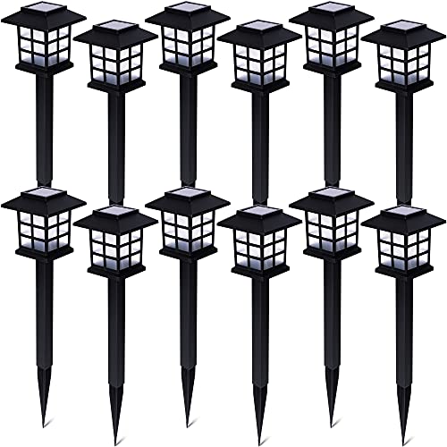 Zone Tech Outdoor Solar Powered Light – LED 12 Pack Bright Premium Quality Rain-Proof Walkway Path Patio Yard Lawn Garden LED Lamp (12 Pieces)