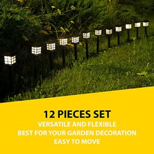 Zone Tech Outdoor Solar Powered Light – LED 12 Pack Bright Premium Quality Rain-Proof Walkway Path Patio Yard Lawn Garden LED Lamp (12 Pieces)