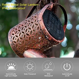 Solar Watering Can with Cascading Lights, Watering Can Lights Solar Powered, Solar Garden Lights Outdoor, for Patio Yard Pathway Walkway Decorations (1 Pack)