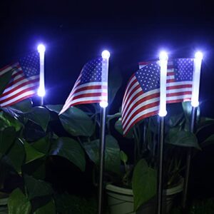 epicgadget solar lights outdoor, outdoor led pathway landscape solar lights solar powered garden lights american flag shaped decor stake lights for yard patio walkway pathway (2 pieces)