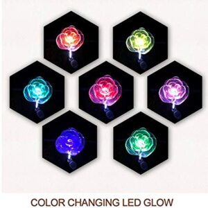 Outdoor Solar Garden Lights - Flower Stake Light with White LED Stake for Lawn Yard Landscape Patio Pathway Walkway - Color Changing Night Operated Waterproof Decoration Luces solares Lily Rose Daisy