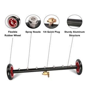 Heliwoo Undercarriage Pressure Washer Attachment, Upgrade 24 Inch Power Washer Water Broom with 7 Nozzles, Dual-Function Underbody Car Wash Surface Cleaner with 3 Pieces Extension Wand- 4000PSI