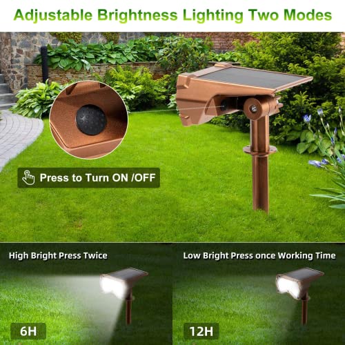 BRILLANFIRE Solar Flood Lights Outdoor, IP65 Waterproof 28 LEDs Solar Powered Spot Lights Outdoor, [2 Pack/2 Modes] 2-in-1 Solar Lights Outdoor Waterproof for Yard Garden Patio Driveway Pool Walkway