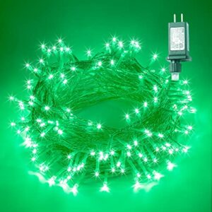 oopswow 100 led 33ft fairy string lights,christmas lights with 8 lighting modes,mini string lights plug in for indoor outdoor christmas tree garden wedding party decoration-green