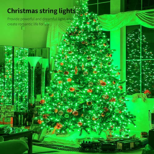 oopswow 100 LED 33FT Fairy String Lights,Christmas Lights with 8 Lighting Modes,Mini String Lights Plug in for Indoor Outdoor Christmas Tree Garden Wedding Party Decoration-Green