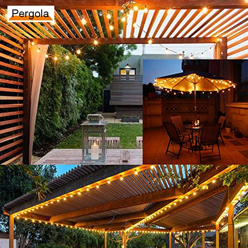 100 Feet Solar String Lights Outdoor Patio Lights Solar Powered Waterproof G40 Globe Hanging Lights with 50 LED Shatterproof Bulbs for Backyard Balcony Bistro Garden Solar Patio Light String Lights