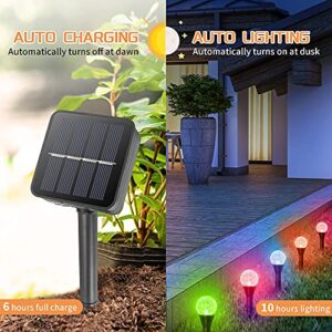 Upgrade Solar Garden Lights,10LEDs Outdoor Pathway Lights Powered DIY Fairy String Outside Waterproof Landscape Stake Decoration for Lawn Yard Walkway Garden