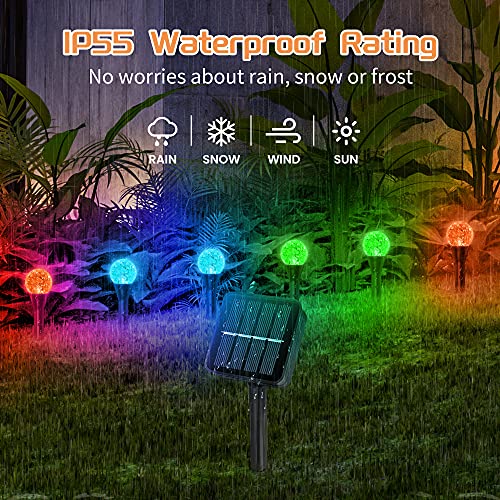 Upgrade Solar Garden Lights,10LEDs Outdoor Pathway Lights Powered DIY Fairy String Outside Waterproof Landscape Stake Decoration for Lawn Yard Walkway Garden