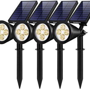 InnoGear Solar Outdoor Lights, Solar Lights Outdoor Waterproof Solar Spot Lights Outdoor Spotlight for Yard Landscape Lighting Wall Lights Auto On/Off for Pathway Garden, Pack of 4 (Warm White)