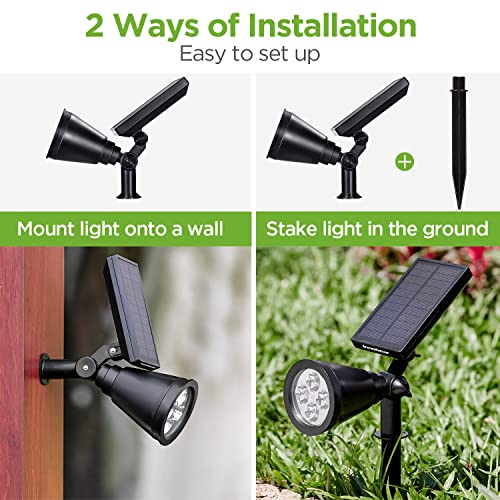 InnoGear Solar Outdoor Lights, Solar Lights Outdoor Waterproof Solar Spot Lights Outdoor Spotlight for Yard Landscape Lighting Wall Lights Auto On/Off for Pathway Garden, Pack of 4 (Warm White)